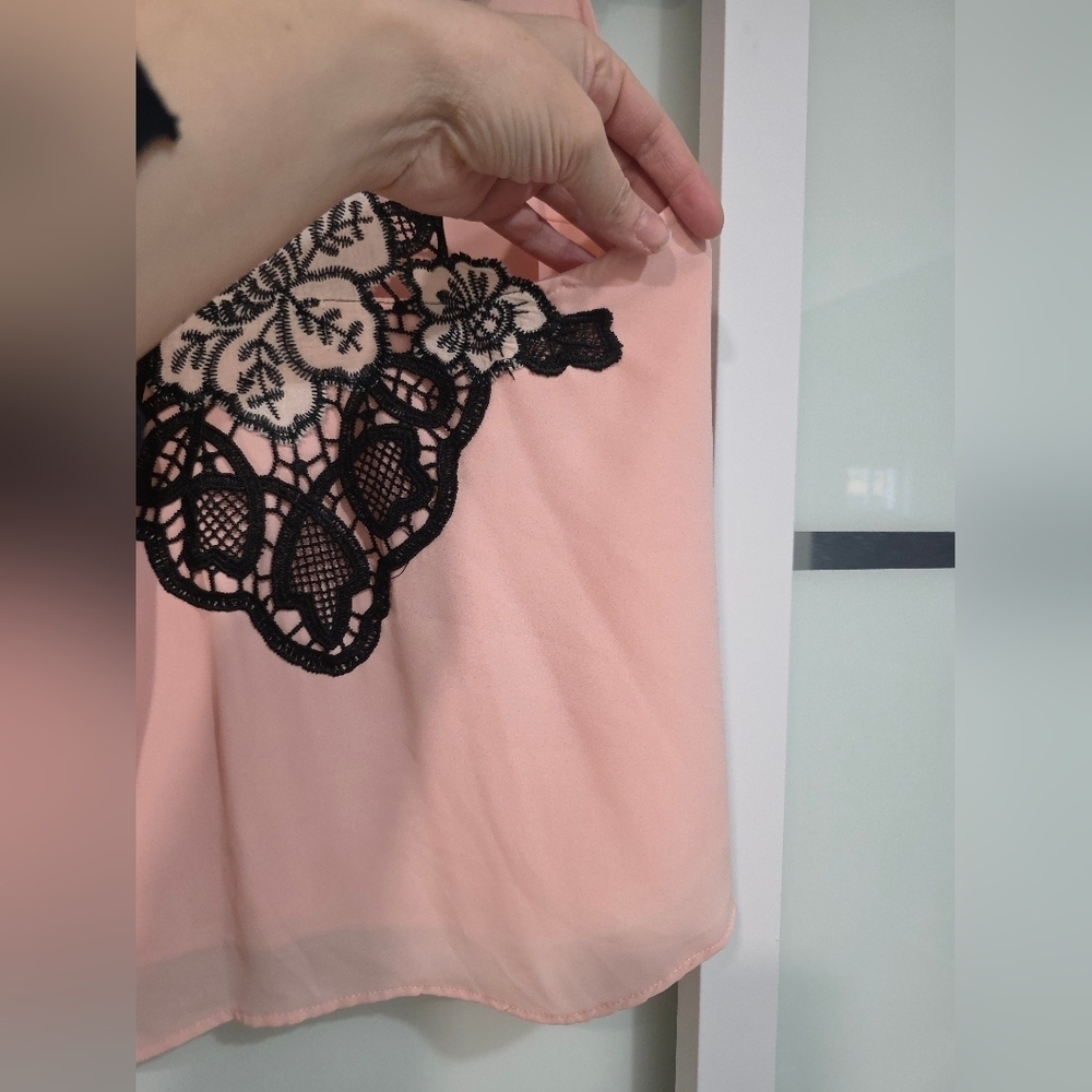Smart Set Lace Trim Pink Top - Picture 15 of 16